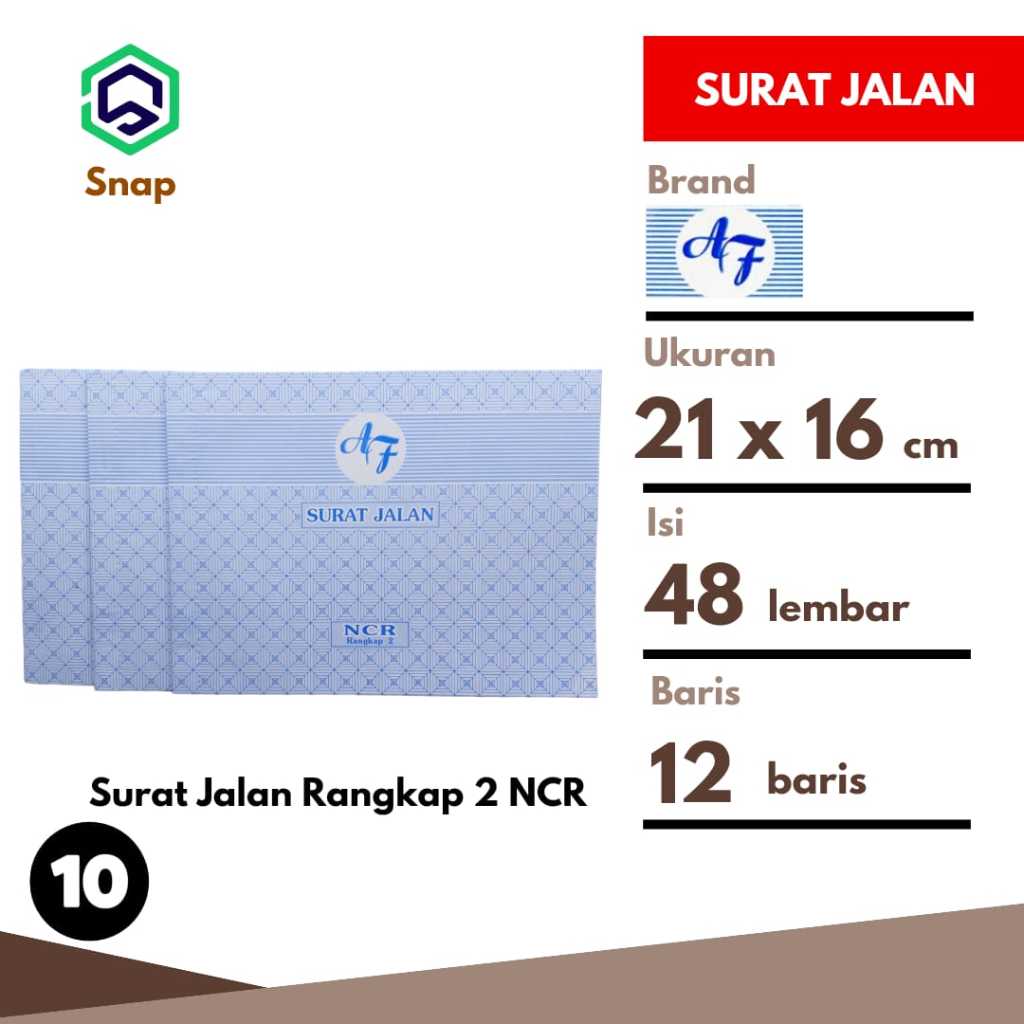 

Surat Jalan Rangkap 2 AF 2 Ply 48 Lembar - 10 Buku