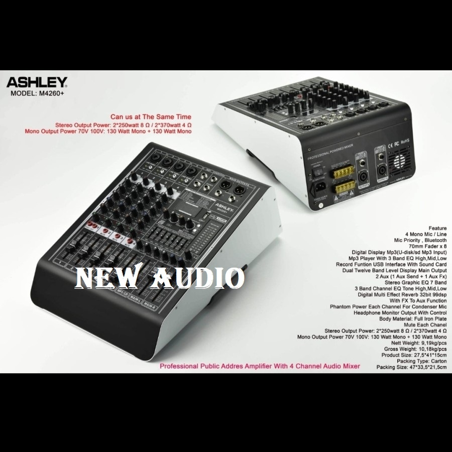 power mixer ashley m4260+ m 4260 m 4260+ 4CH original garansi