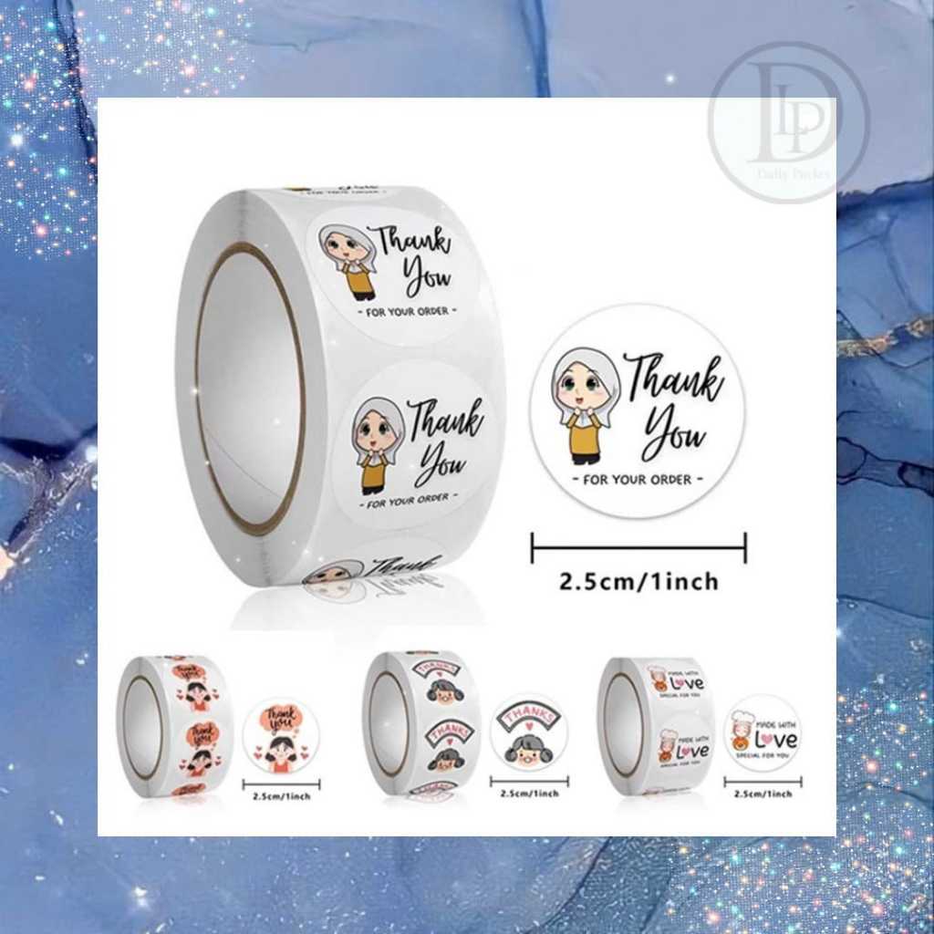 

[ 1 Roll 500 Pcs ] Sticker Label Makanan Ucapan Thank You For Your Order