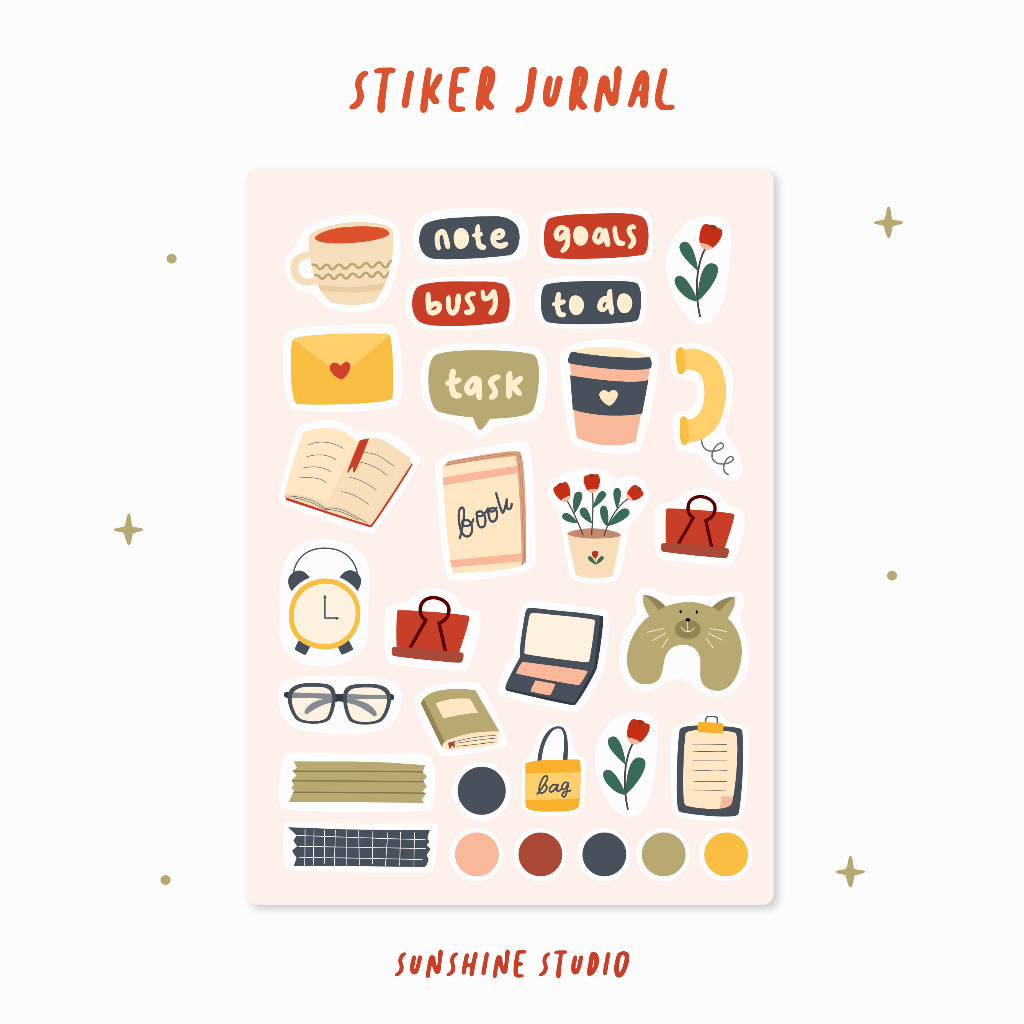 

[Sunshine] Stiker Tema Sekolah / Belajar / Kantor / Kerja | Stiker Muslimah Aesthetic Sticker untuk Scrapbook Diary Jurnal HP Laptop Tumblr Minuman | Waterproof Vinyl Anti Air