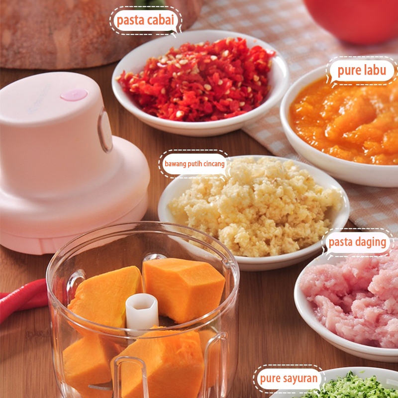 Blender Portabel Elektrik Tanpa Kabel /USB Mini Multifungsi Chopper Bumbu Dapur Praktis/ Blender Makanan Bayi-4