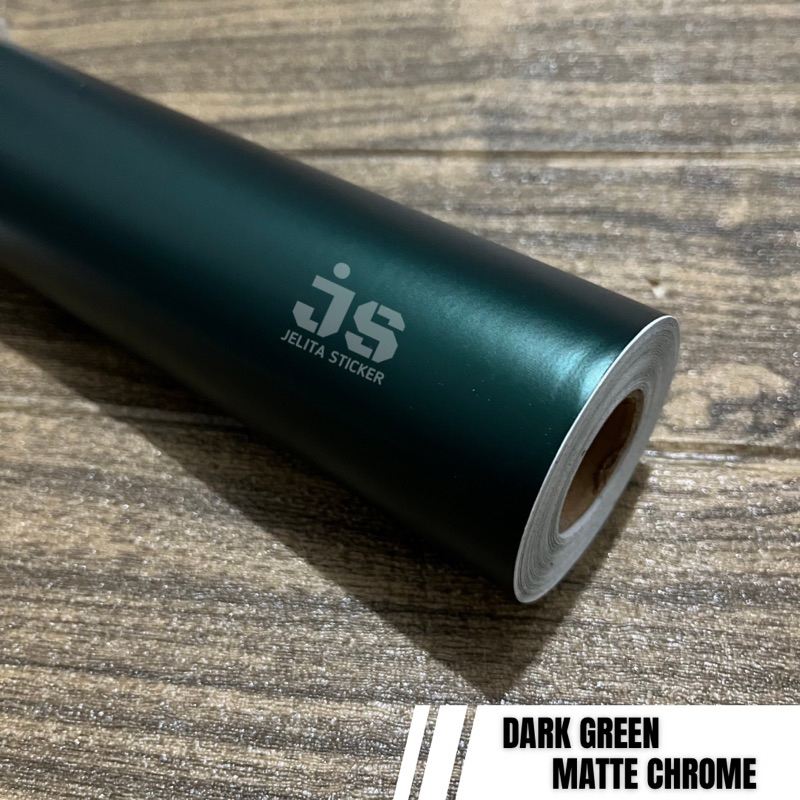 [ ROLL ] Sticker Dark Green Satin / Skotlet Hijau Tua Botol Doff / Stiker Dark Green Matte Chrome
