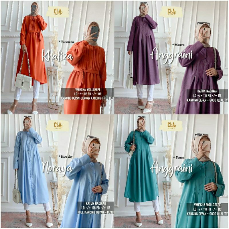 Atasan / Tunik Wanita by CLA HIJAB /14.10 Atasan Wanita Polos Busui Vanesha wallcrepe / katun madina
