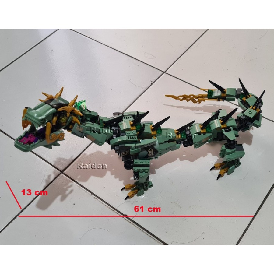 Green Dragon NinjaGo mainan robot naga rakit