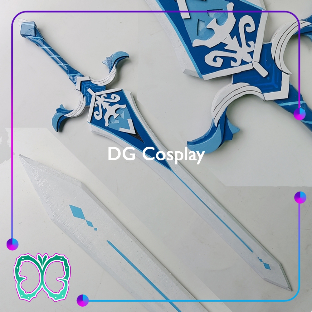 Genshin Impact Properti - Chongyun Sword Cosplay - Mainan Pedang Kayu Replika