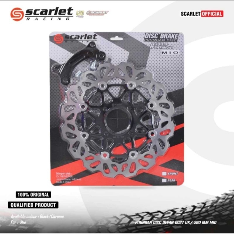 Scarlet Racing Piringan Cakram Depan Mio UK 260mm + Braket