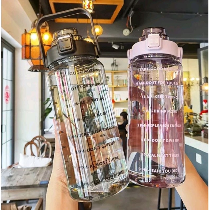 BOTOL MINUM MOTIVASI 2 LITER BENING BPA FREE