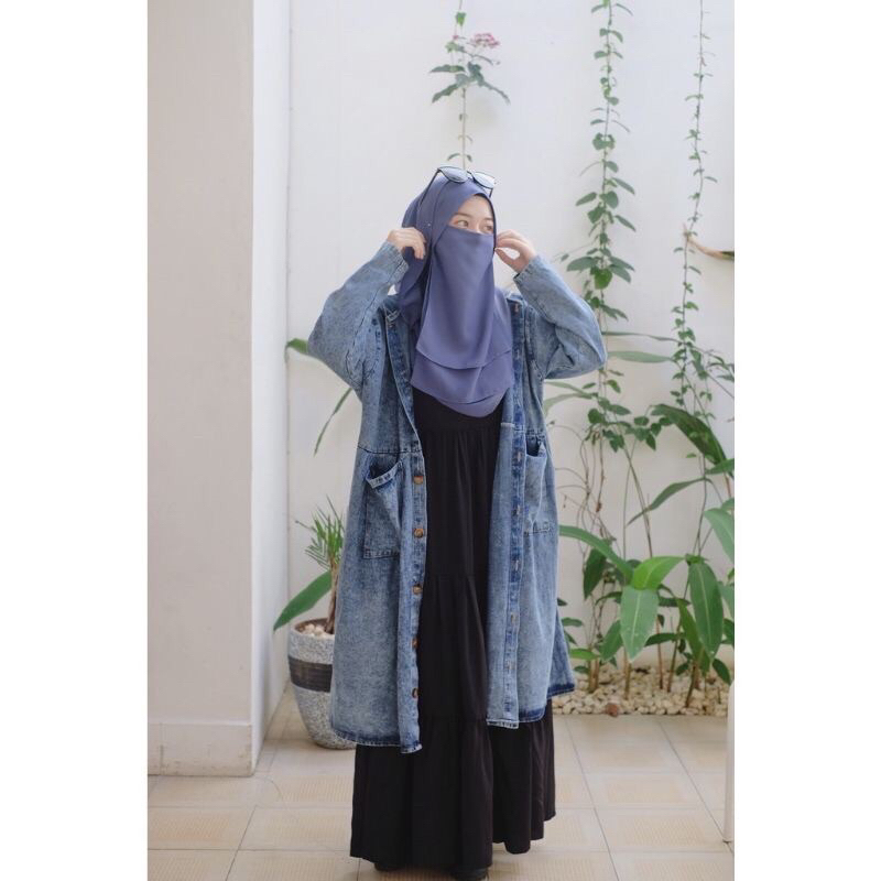 Cardigan jeans cardigan jins cardigan wanita atasan jeans wanita korean style 2023