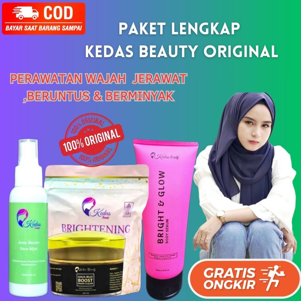 SKINCARE KEDAS BEAUTY KEMASAN BARU PAKET GLOWING 4IN1 FACE MIST ACNE