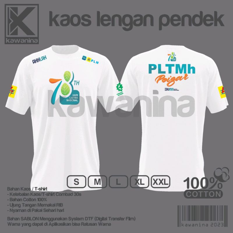 Kaos Lengan Pendek PLN 78 / Hari Listrik Nasional / PLN