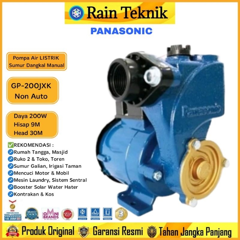 Pompa Air Listrik Panasonic GP-200JXK Manual Sumur Dangkal 9 Meter 200 Watt / GP 200JXK Manual Power