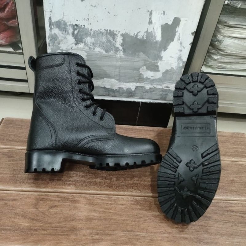 SEPATU PDL JATAH TNI-AD KULIT JERUK.