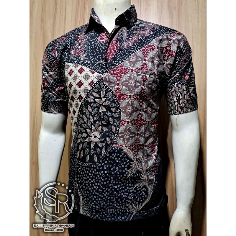 Kemeja Batik Pria Jaring Maroon Motif Terbaru Rekomendasi Seragam Batik