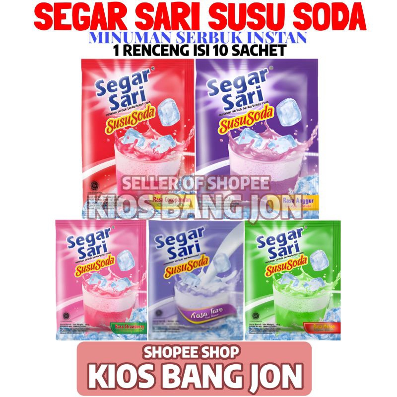 

Segar Sari Susu Soda Minuman Sachet 1 Renceng Isi 10 Sachet