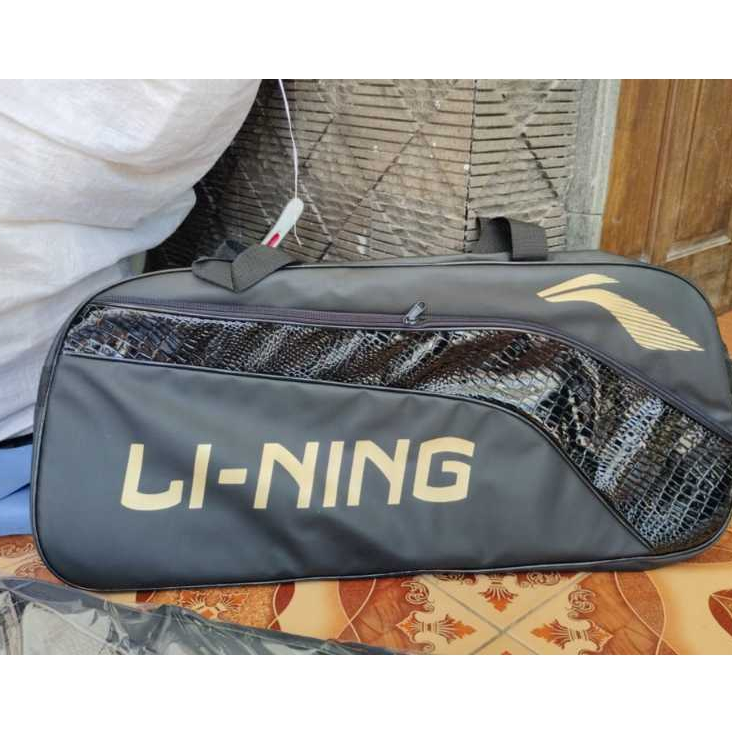 Tas Badminton / Tas Raket Badminton Lining Putih dan Hitam