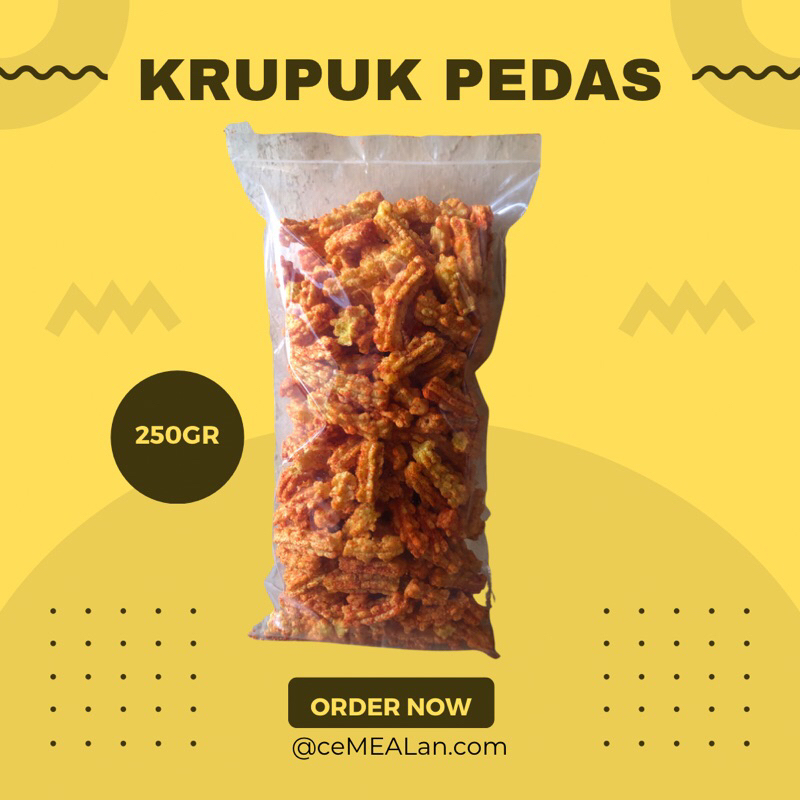 

Krupuk pedas Cemilan murah 250gr