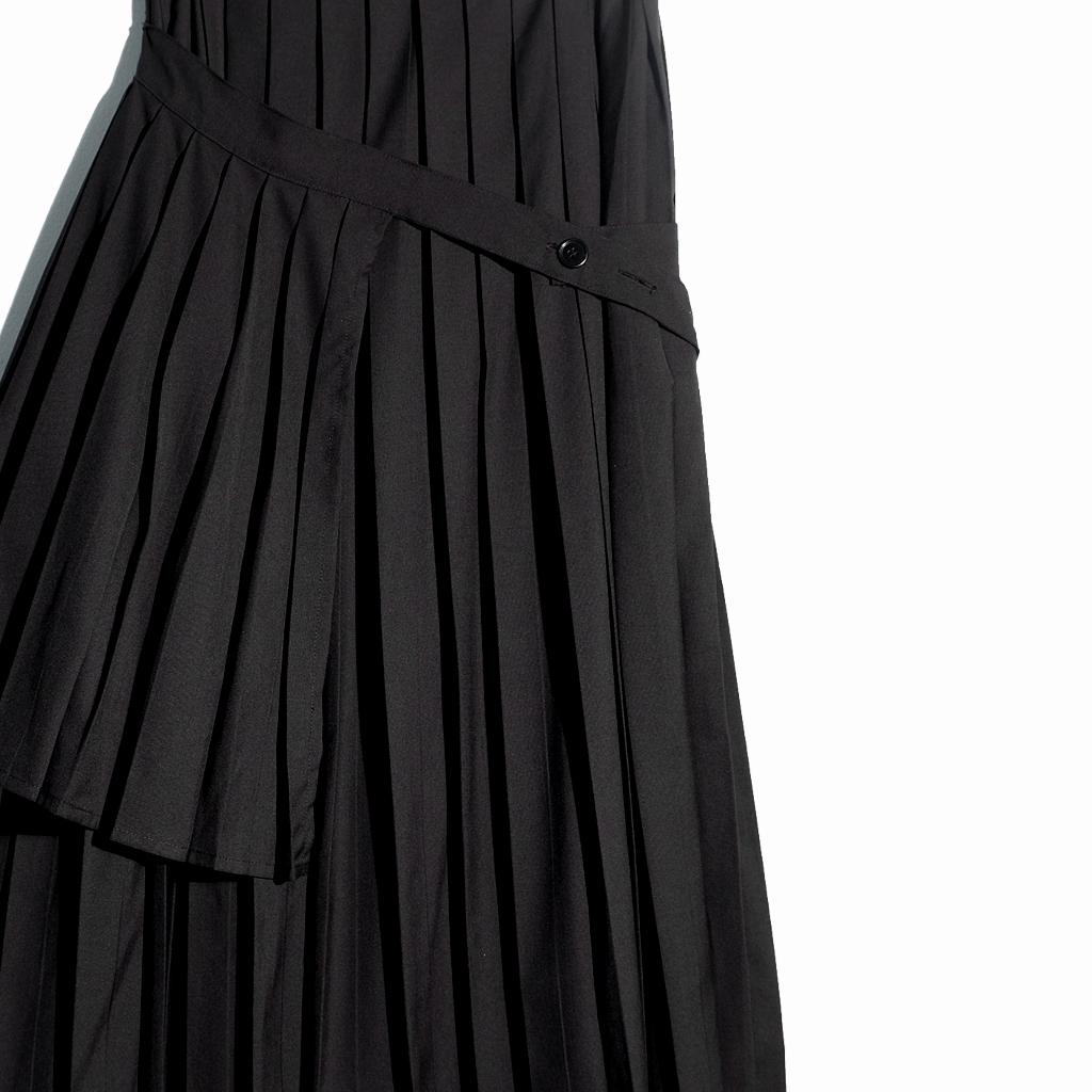 Rashawl Laupen Pleated Wrap Skirt Black