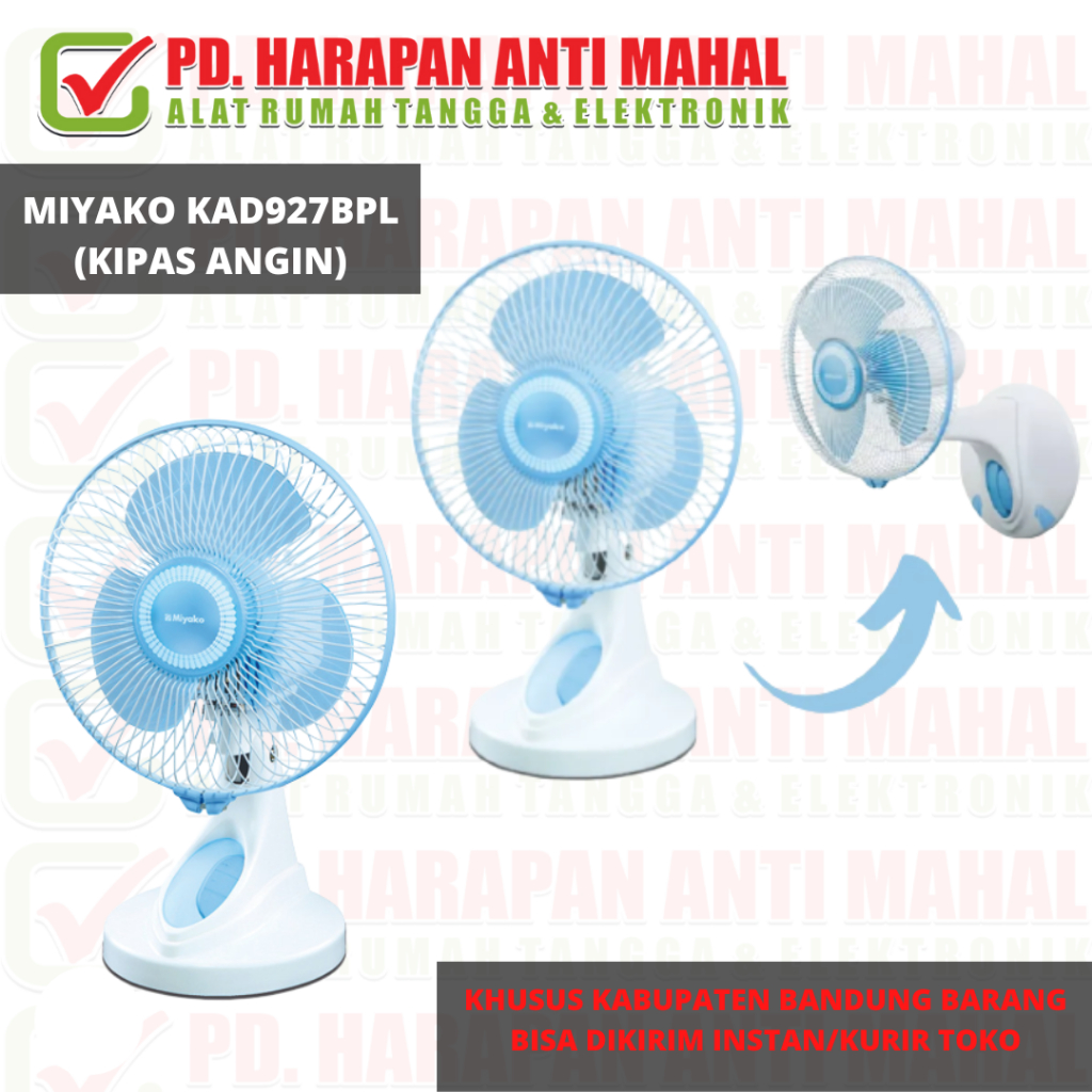 MIYAKO KAD927BPL (KIPAS ANGIN)/kipas Miyako 9 inci KAD-927 B PL / Kipas angin Miyako KAD 927B / kad9