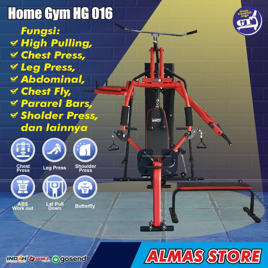 Alat Olahraga Fitness di Rumah Home Gym 3 Sisi Station Gy Homegym Pembentuk Otot lengan tl hg 016 C