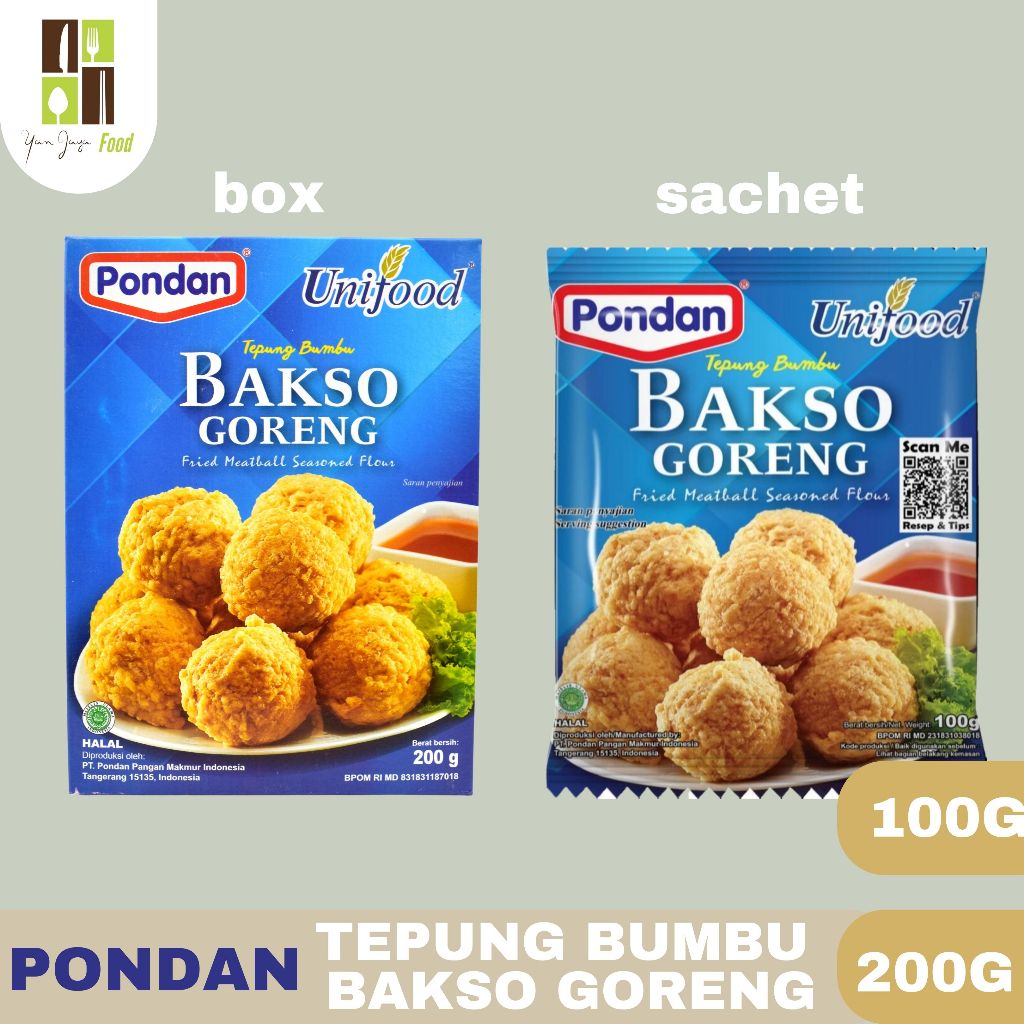 

Pondan Unifood Tepung Bumbu Bakso Goreng / Baso / Tepung Baso 100g/200g