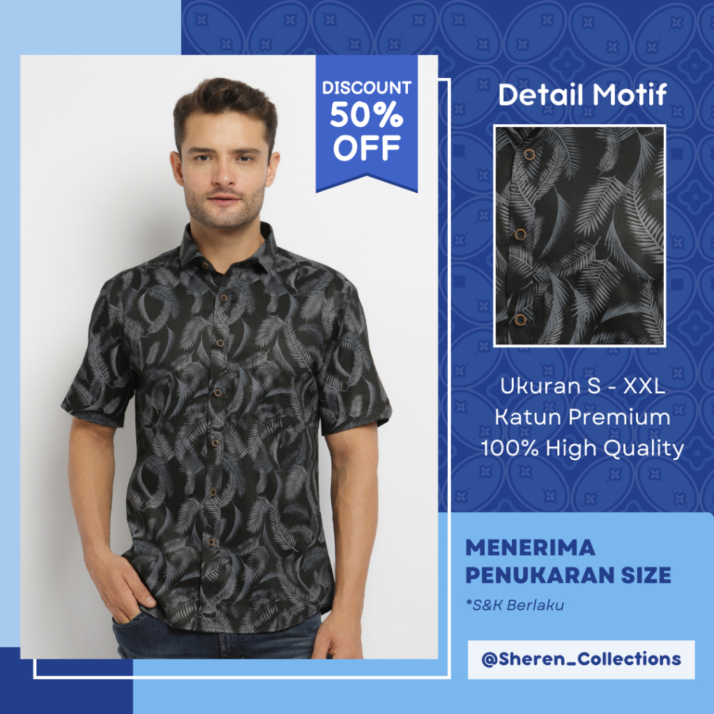 Carlos Moreno Kemeja Casual Pria Lengan Pendek - Fidelio