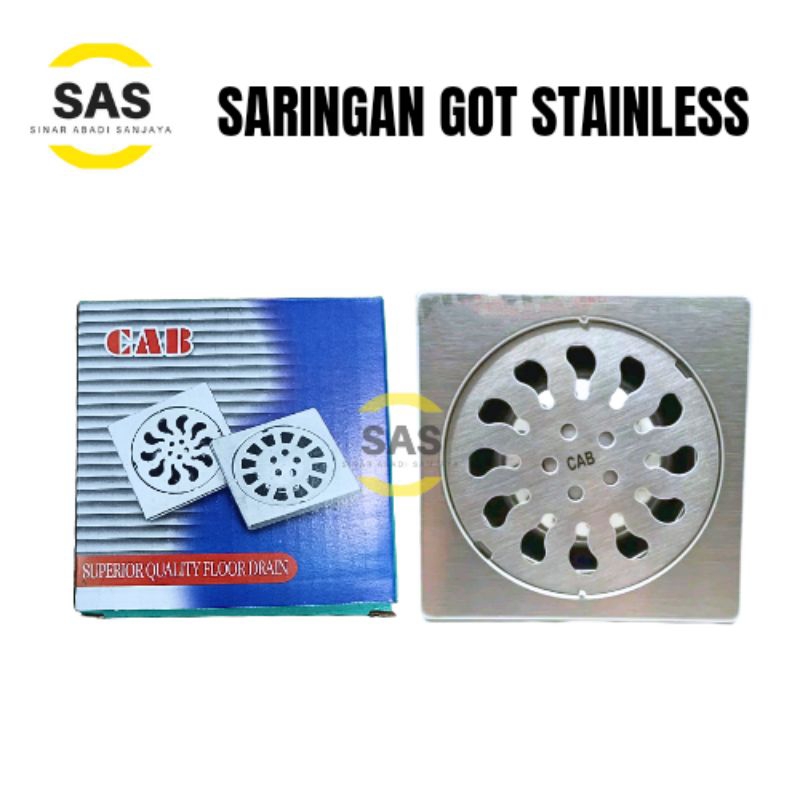 [SAS] Saringan Got Kamar Mandi / Saringan Got Stainless/ Floor Drain Stainless Merk CAB