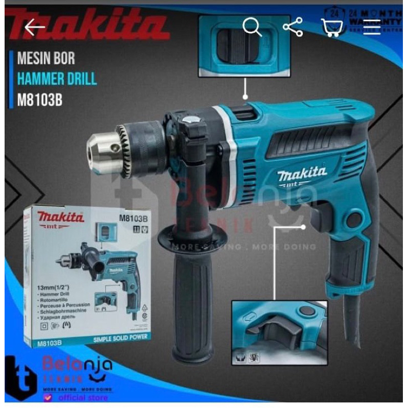 Makita Mesin Bor Hammer Drill M8103B