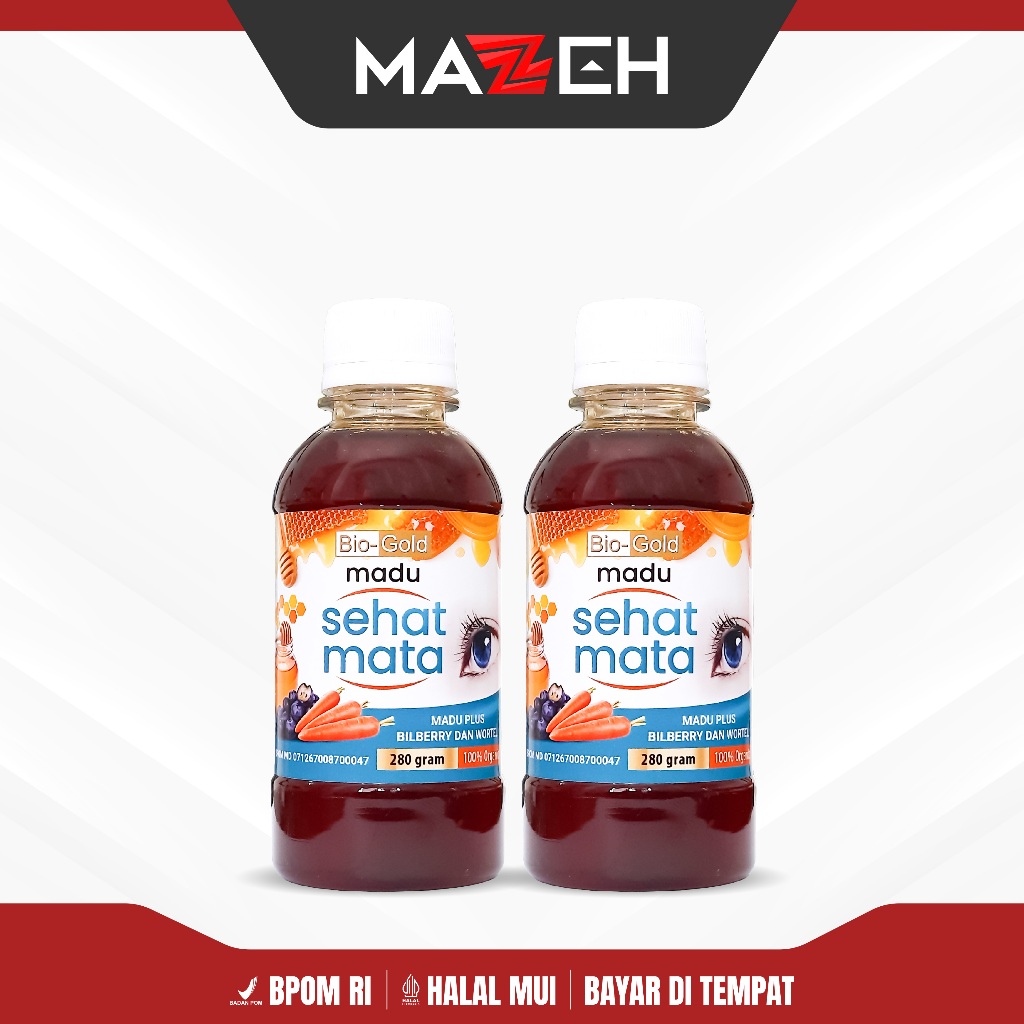 

Paket 2 Botol Madu Sehat Mata 280gr BPOM Madu Bilberry dan Wortel Organik
