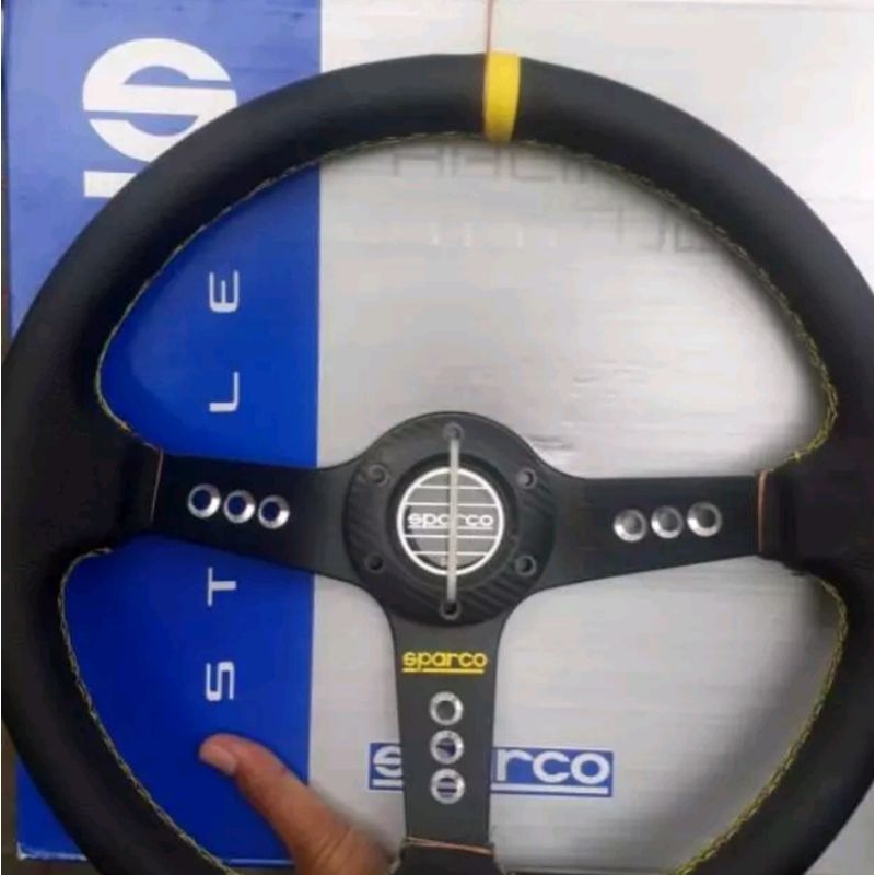 Setir Racing kulit asli ukuran 14 + boskit untuk kijang super grand