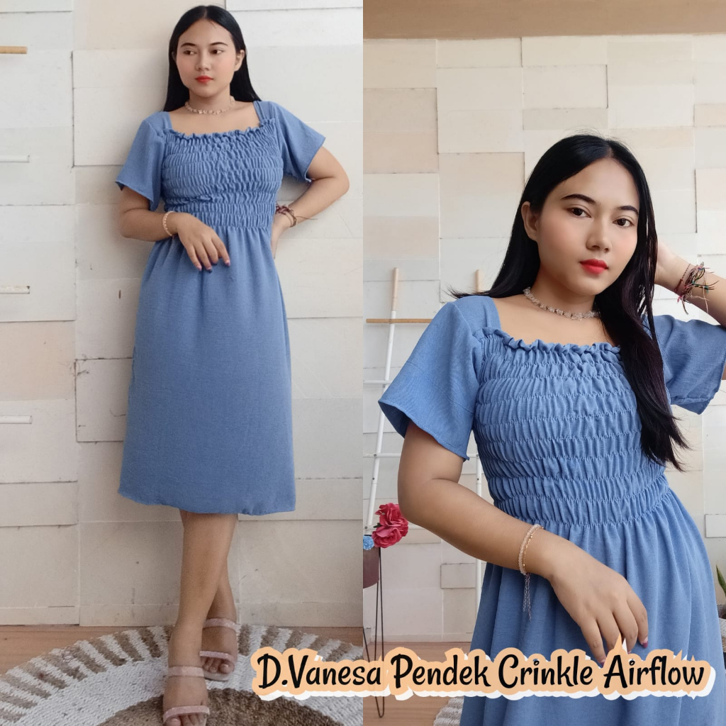DRESS VANESA PENDEK CRINKLE AIRFLOW -B