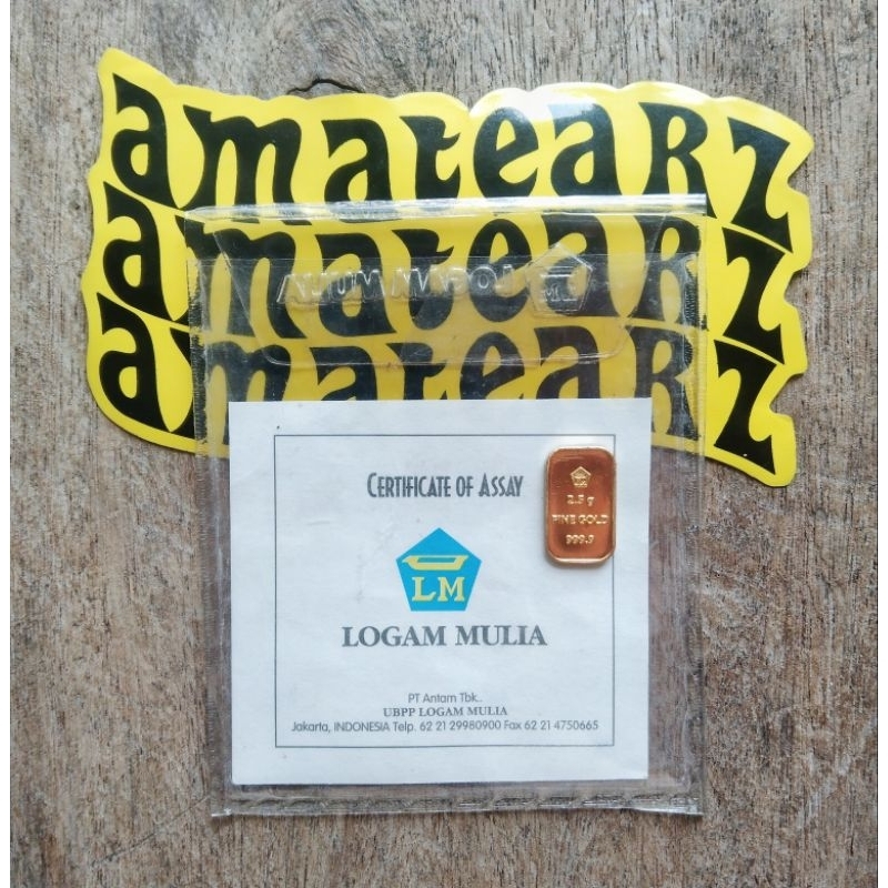 LOGAM MULIA ANTAM RETRO BERAT 2,5 GRAM FINE GOLD 999,9 % LBMA KLASIK