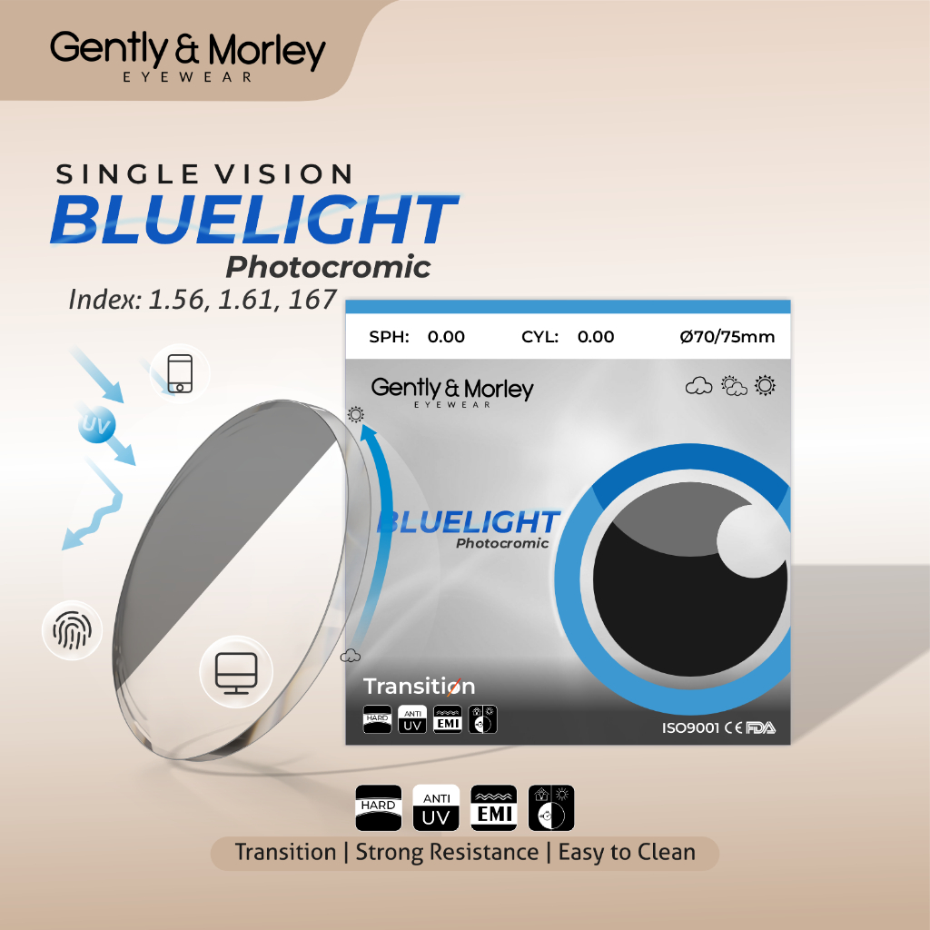 NEW PORODUK GENTLY MORLEY LENSA KACAMATA BLUECROMIC/ABR PGX/ANTI RADIASI+ANTI