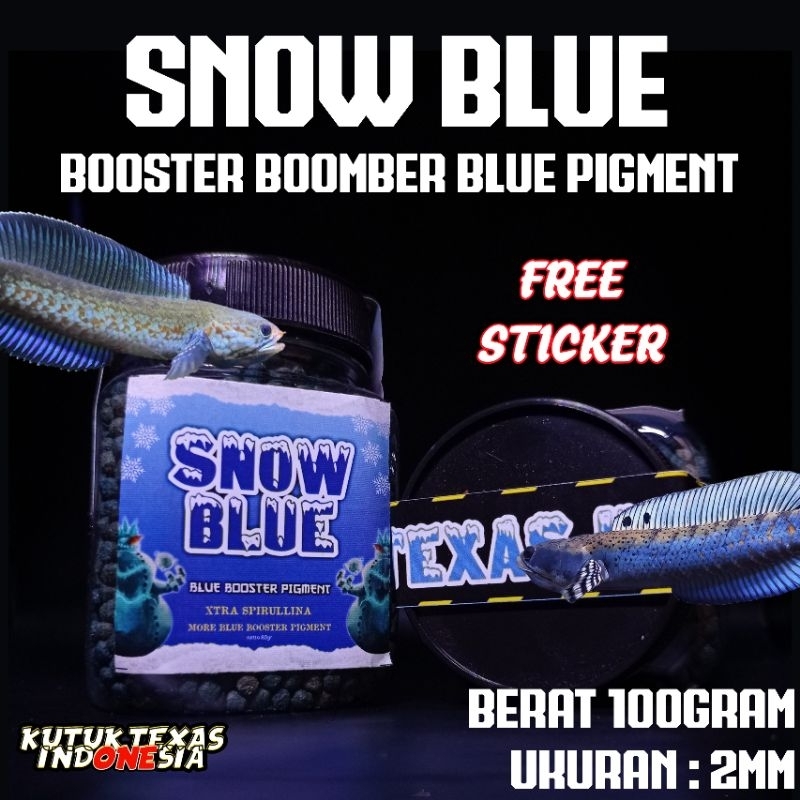 Pelet SNOWBLUE Xtra Spirulina BLUE BOOSTER Pakan Ikan Channa Pulchra, Stewarti, Auranti, Asiatica/Pr