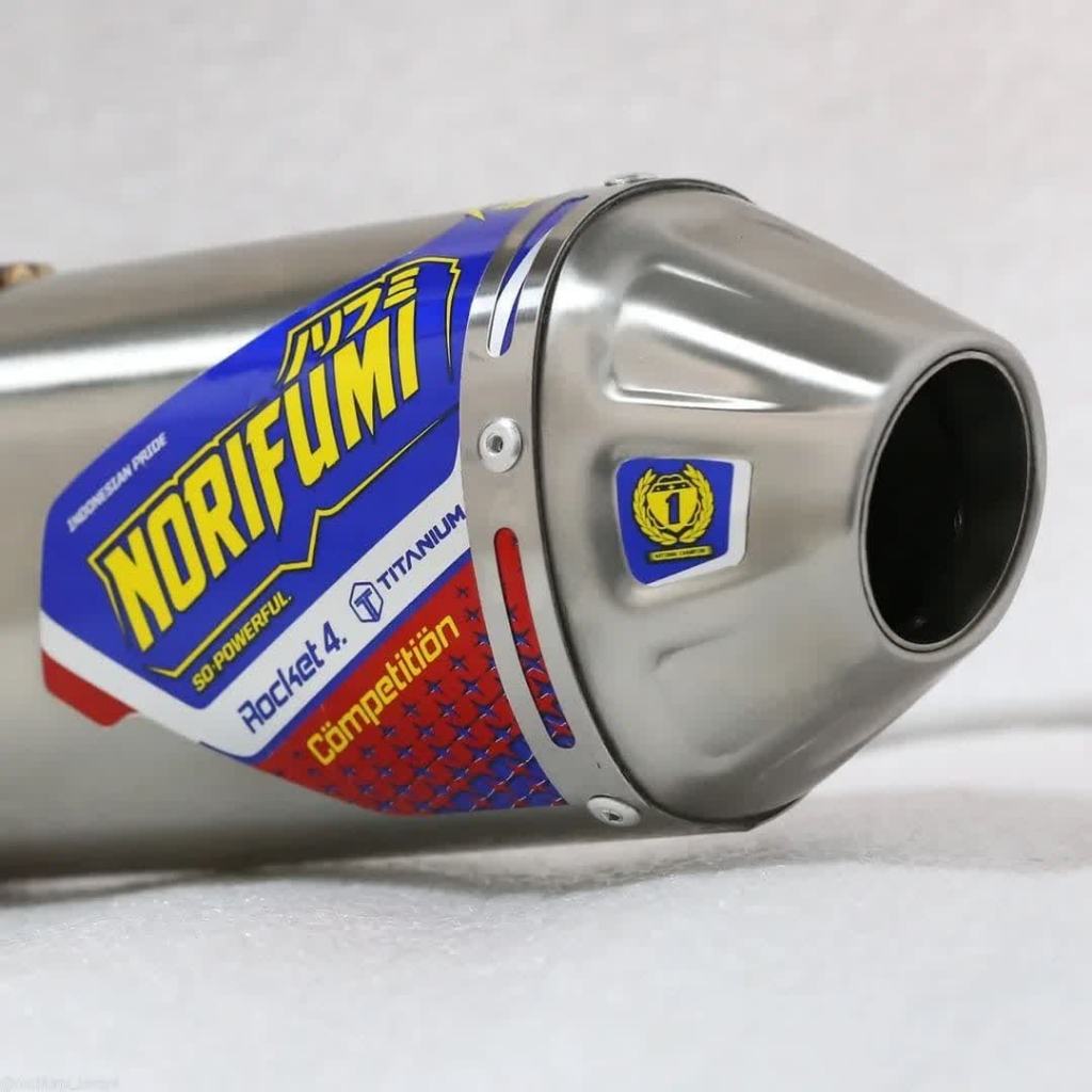 PROMO Knalpot Kenalpot Norifumi Rocket Roket 4 TITANIUM Kompetisi Competition NEW Crf Klx Dtracker W
