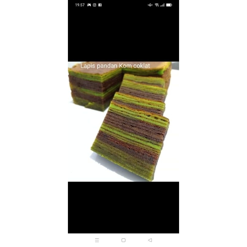 

Lapis Pandan Kom Coklat Premium Meilita