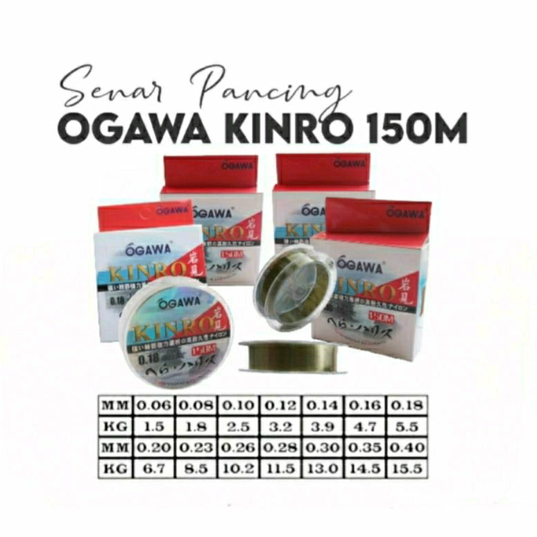 SENAR OGAWA KINRO 0.06 - 0.40 150M