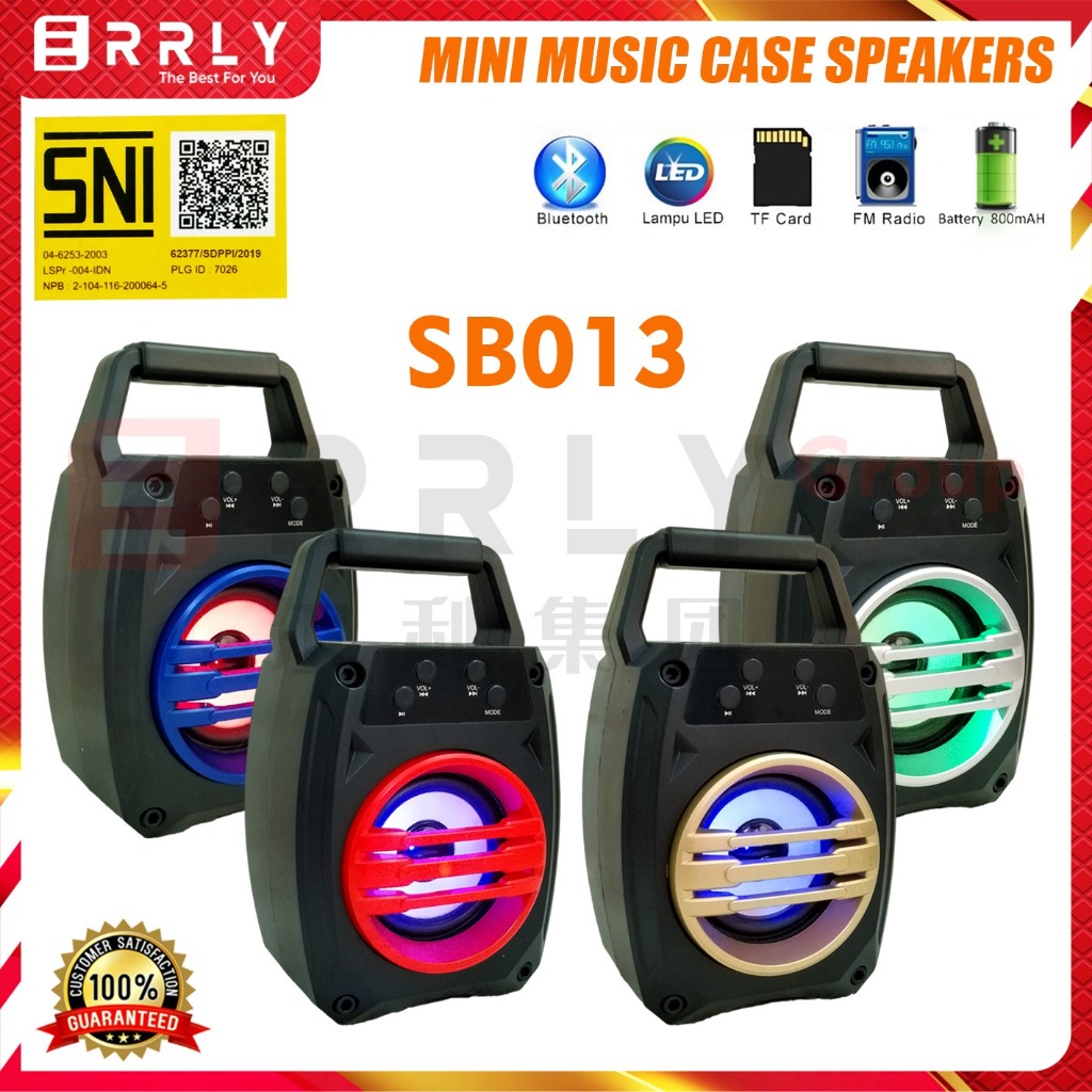 Speaker Bluetooth ERRLY SB013 LED RGB Portable Speker Musik Box Wireless Power Bass