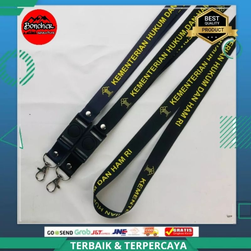 

lanyard id card KEMENHUMHAM tali gantungan printing full colour 2 sisi