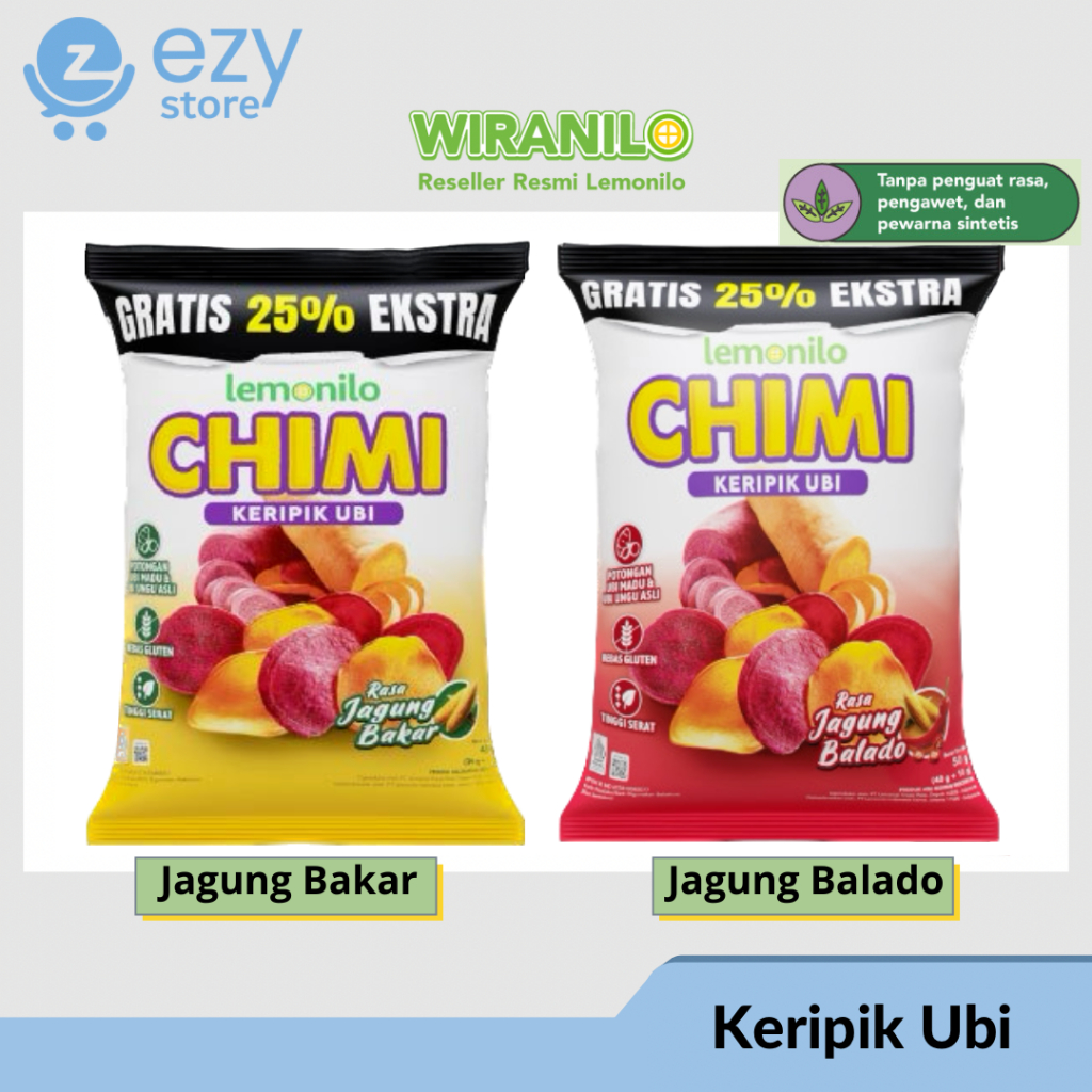 

Lemonilo Chimi Ubi / Keripik Diet Sehat / Snack Cemilan Sehat Anak / Jagung Bakar / Jagung Balado