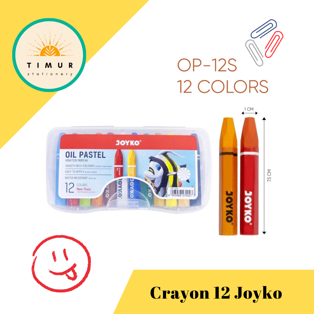 

Crayon / Krayon Joyko 12 Warna OP-12S per Set