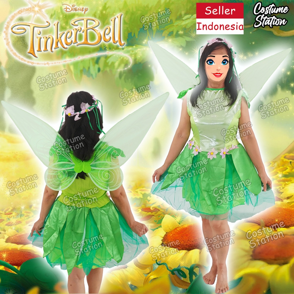 Kostum Tinkerbell / Costume Princess Fairy Peri Peter Pan Wanita Dewasa