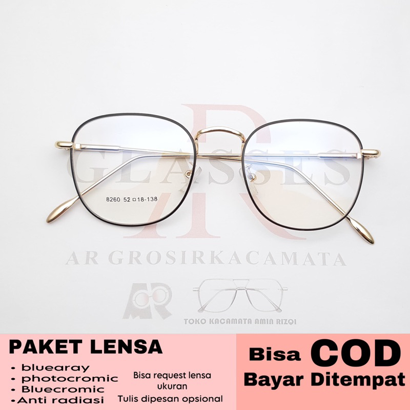 Kacamata Fashion Ursula Titanium AR8260 Pria/Wanita/normal/Minus AR GROSIR KACAMATA