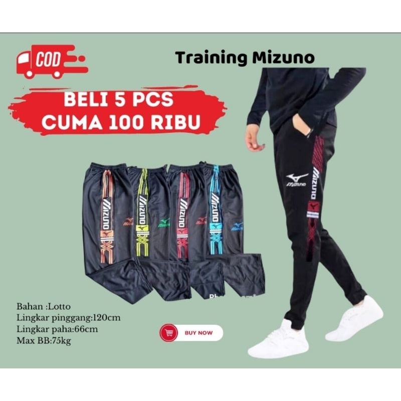 Celana Training Mizuno cowok/ cewek // Celana panjang Sporty ( Bb 40 - 75kg )