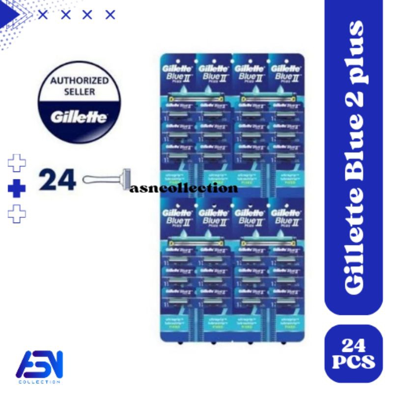 Alat Cukur Gillette Blue 2 Plus Pencukur Kumis isi 24 Pcs / Grosir Alat Cukur