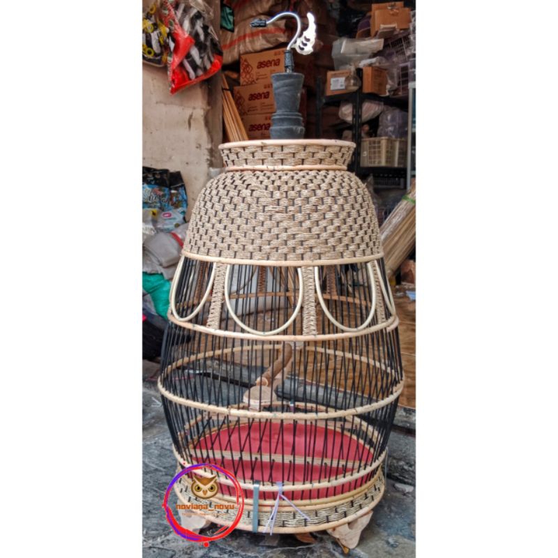 KANDANG SANGKAR KUTUT KURUNGAN PERKUTUT RAJUT ROTAN EGEL TEBOK LEPASAN MODEL JAMBU