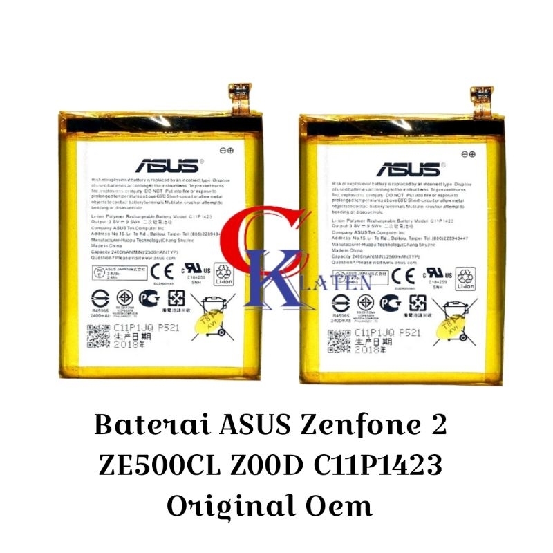 Baterai ASUS Zenfone 2 ZE500CL Z00D C11P1423 Original Oem