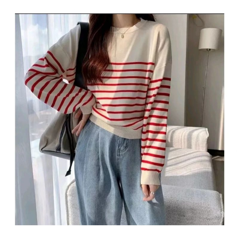 ADZKIA ATASAN SWEATER RAJUT ADZKIA STRIP BLASTER 008