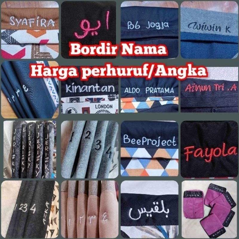 

TAMBAHAN BORDIR NAMA (HARGA PER 1 HURUF) KLIK SEBANYAK HURUF NAMA