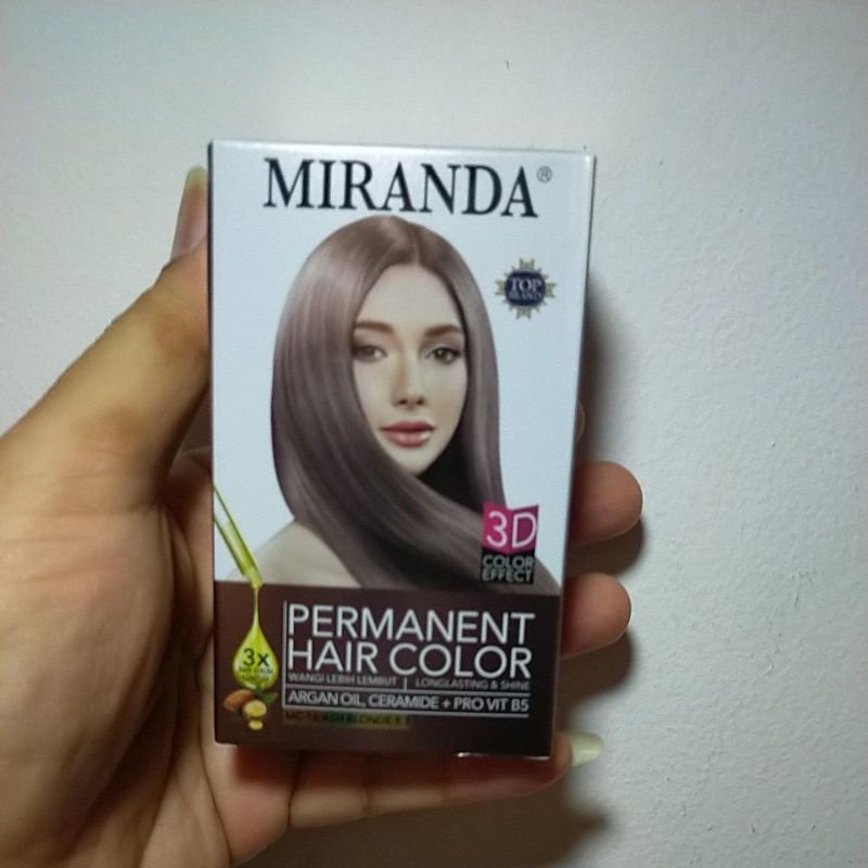 Cat pewarna rambut Miranda permanent hair color Ash Blonde mirip abu abu