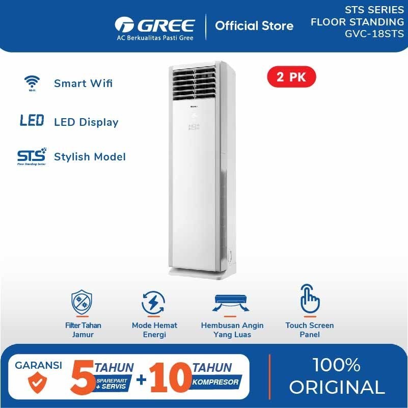 AC GREE DELUXE FLOOR STANDING 2PK GVC-18STS